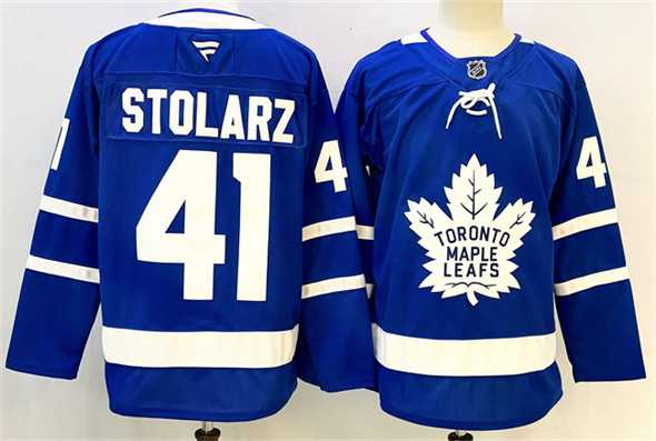 Men%27s Toronto Maple Leafs #41 Anthony Stolarz Blue 2024-25 Stitched Hockey Jersey->utah hockey club->NHL Jersey